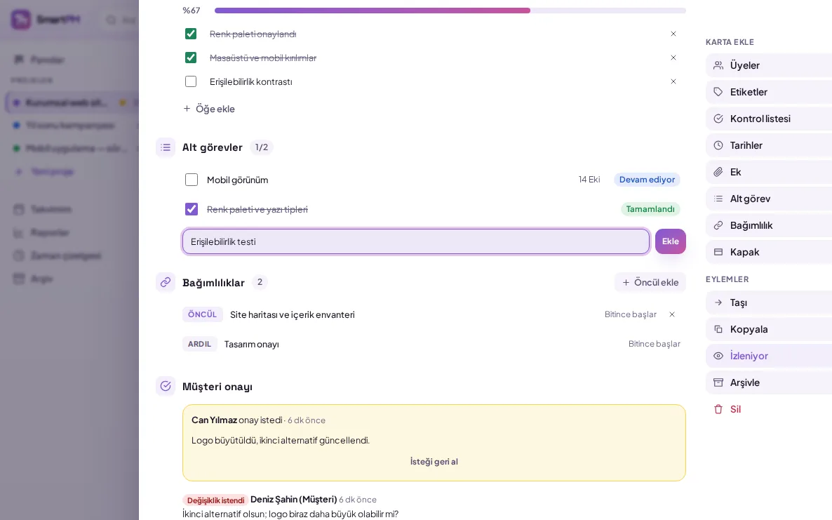 demo ekranı (demo verisiyle)