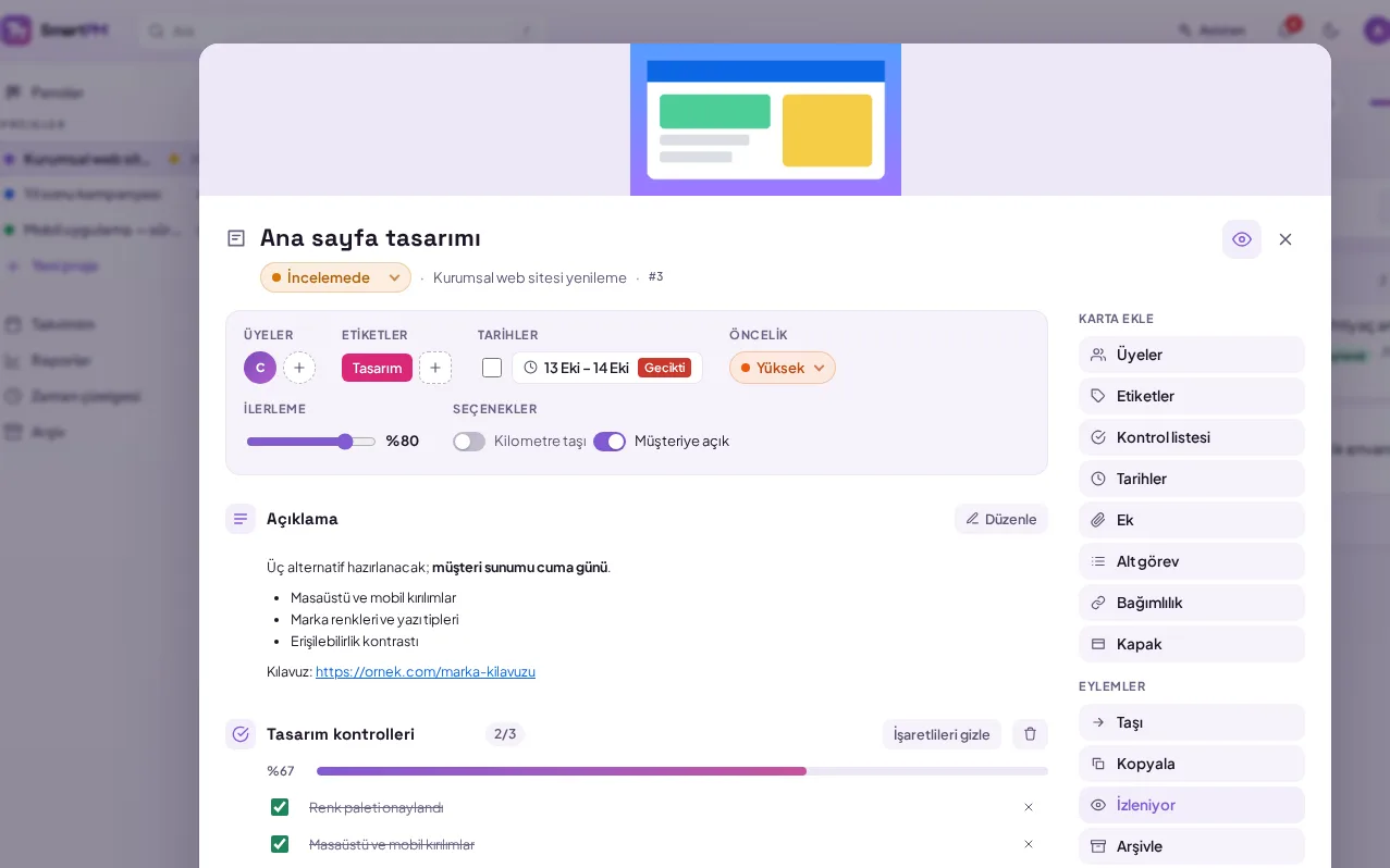 demo ekranı (demo verisiyle)
