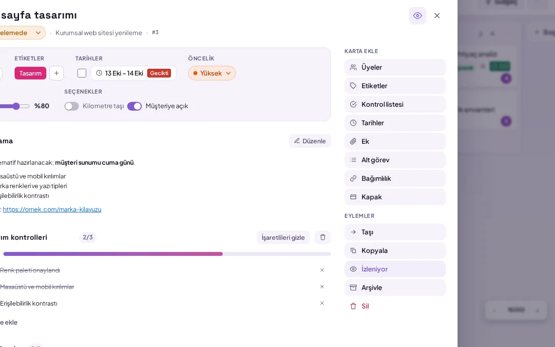 demo ekranı (demo verisiyle)