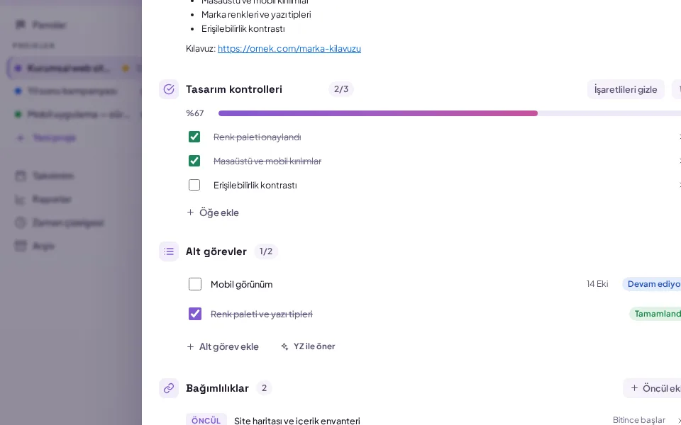 demo ekranı (demo verisiyle)