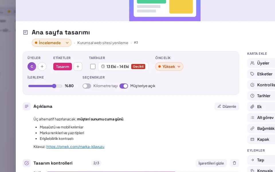 demo ekranı (demo verisiyle)