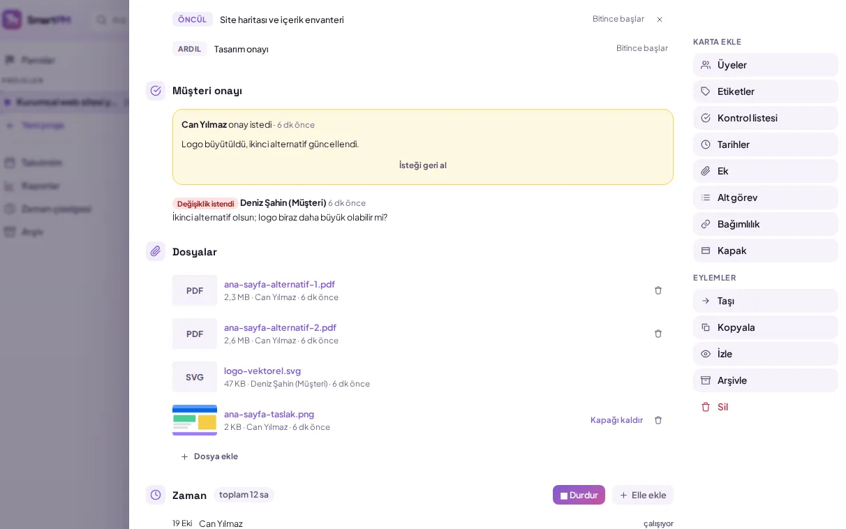 demo ekranı (demo verisiyle)