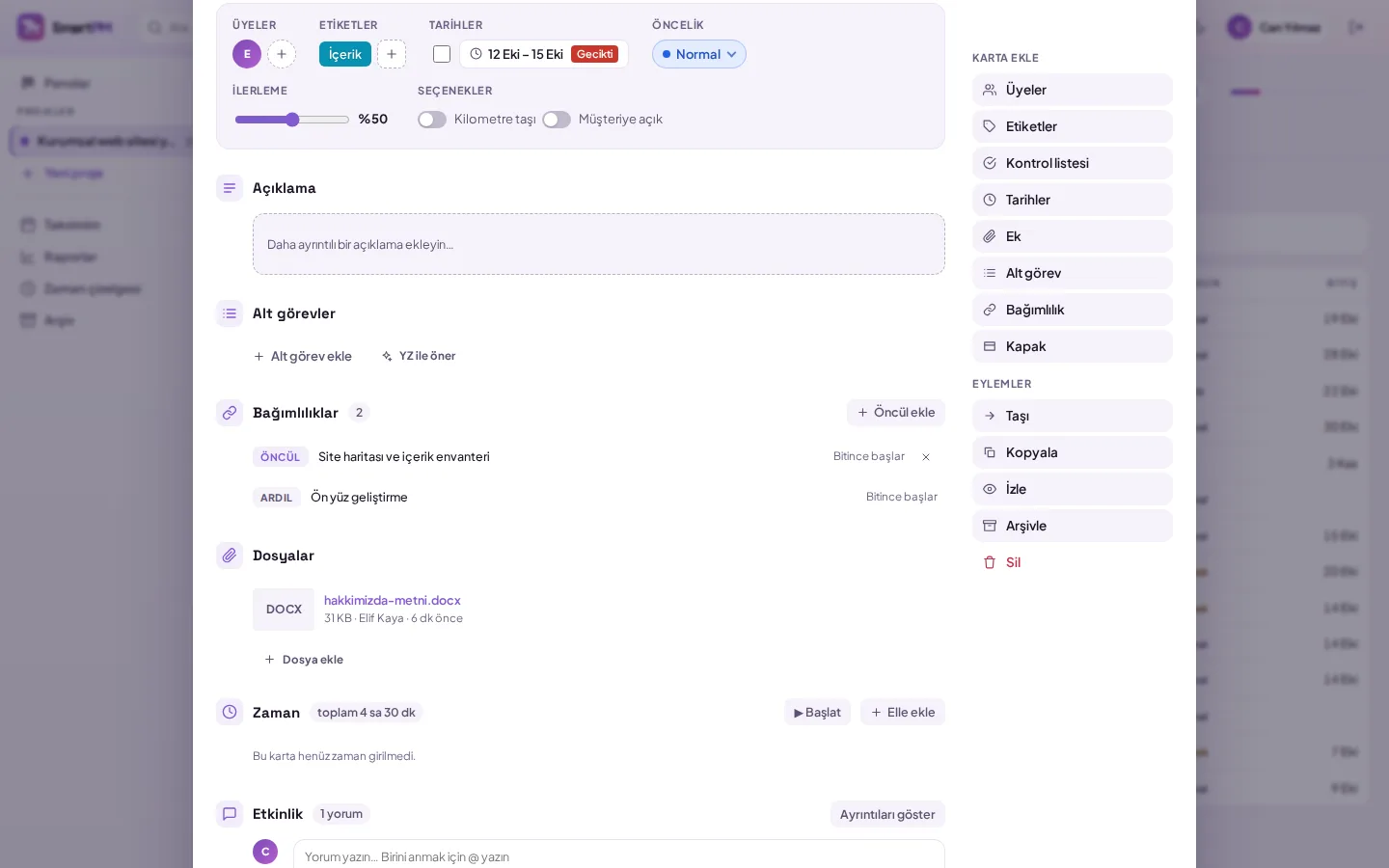 demo ekranı (demo verisiyle)