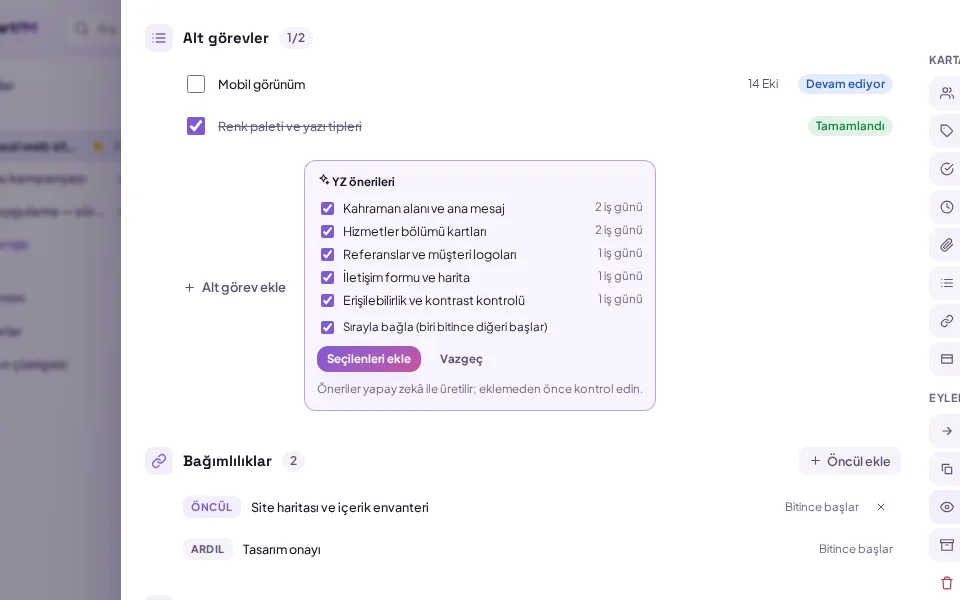 demo ekranı (demo verisiyle)
